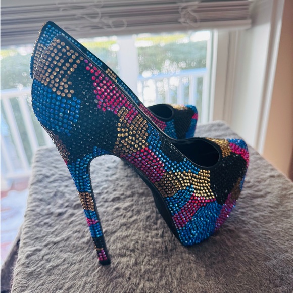 Steve Madden Multicolor Rhinestone Heels - Picture 7 of 10
